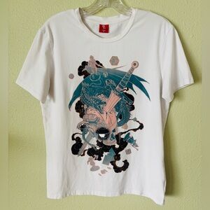 BiBi Sama Anime Japanese Sword Skull Short Sleeve Cotton/Spandex T Shirt Medium